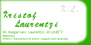 kristof laurentzi business card